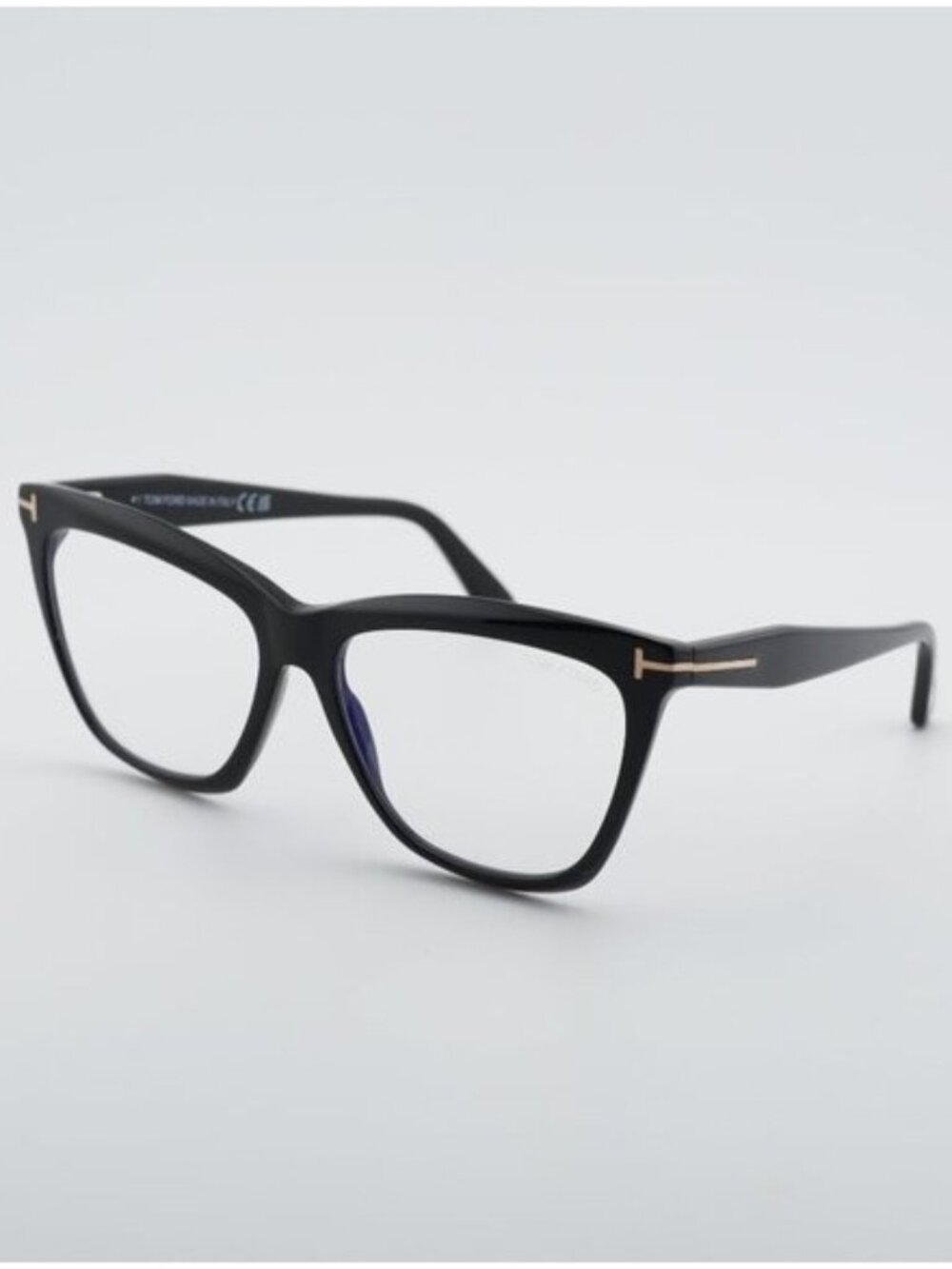 Tom Ford FT6064-B 001 Eyeglasses Black 56mm Cat Eye Frame, Blue Light Block